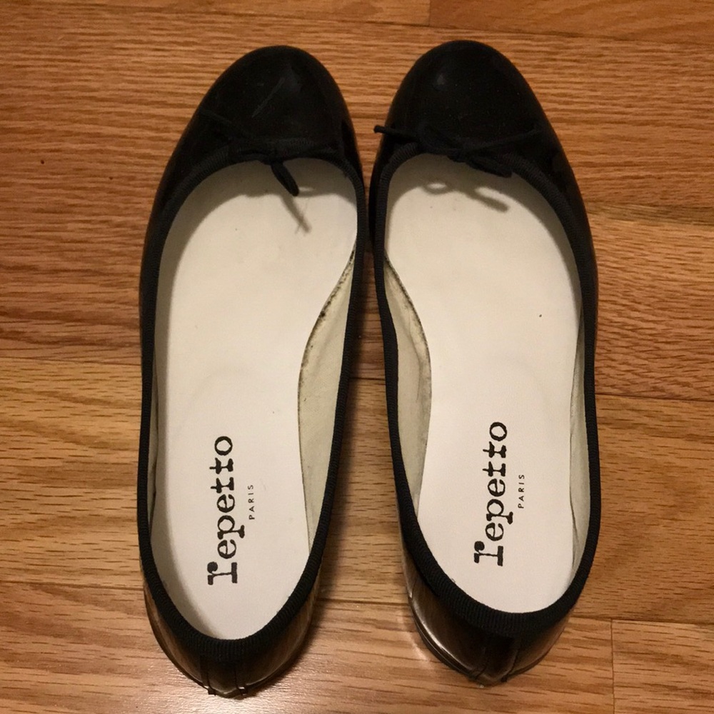 Repetto paris black patent leather flats 38